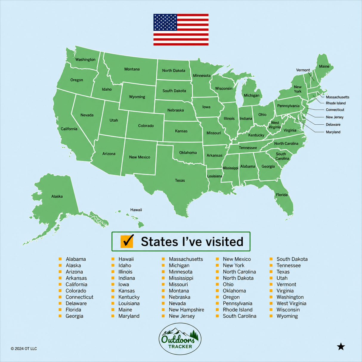 US State Map Poster