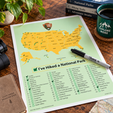 U.S. National Parks Checklist Poster – 18" × 24"